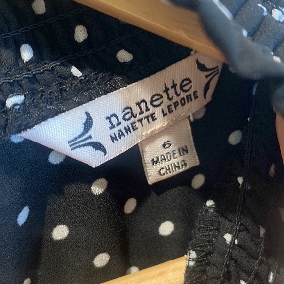 Nanette Lepore Polka Dot Sleeveless Ruffle Hem Dress - Size 6 - Picture 2 of 10